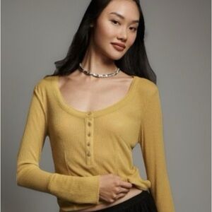 Pilcro Golden Long Sleeve Top